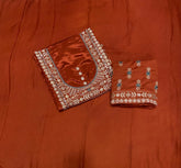 Classy Wow Glass Organza Suit Set with Heavy Pearl & Real Mirror Work - Yanchi